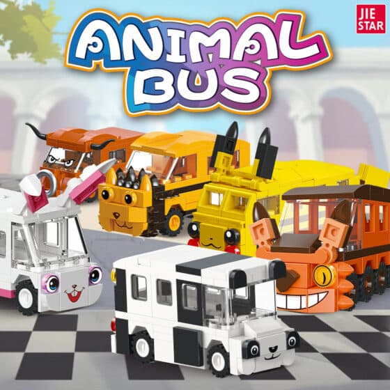 Cute Animal Bus building block toy