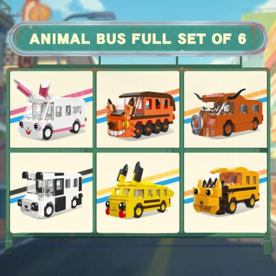 Cute Animal Bus building block toy