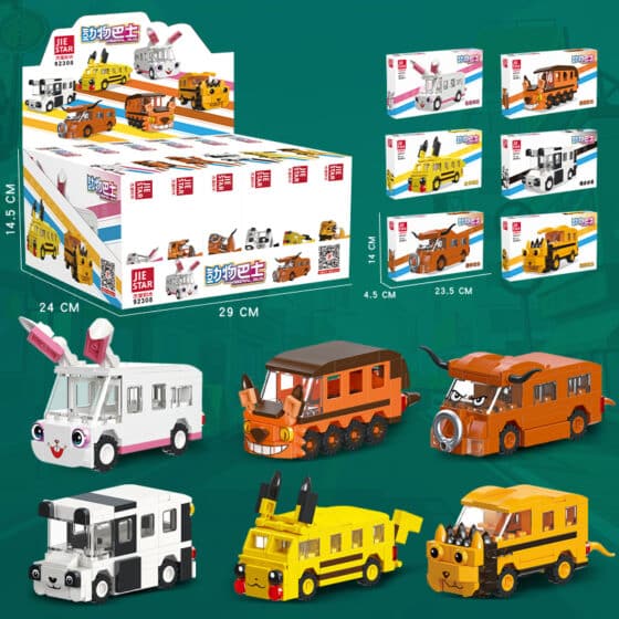 Cute Animal Bus building block toy